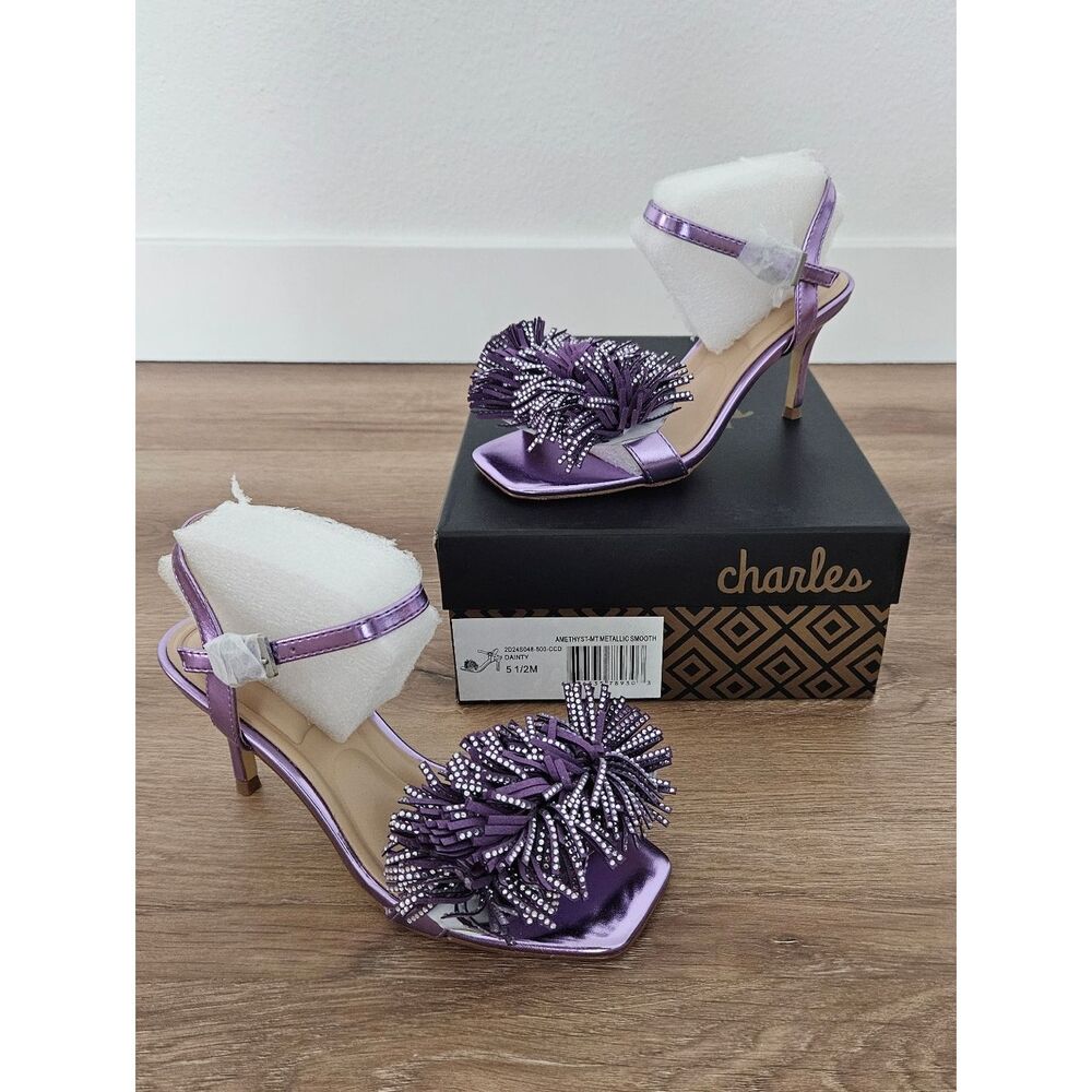 Charles David Purple Dainty High Heels Size 5.5 - Picture 12 of 13